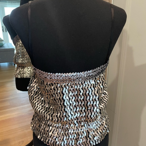 Ann Green silver sequin top size Small - Picture 3 of 6